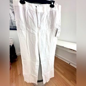 NEW Zara white linen pants trousers